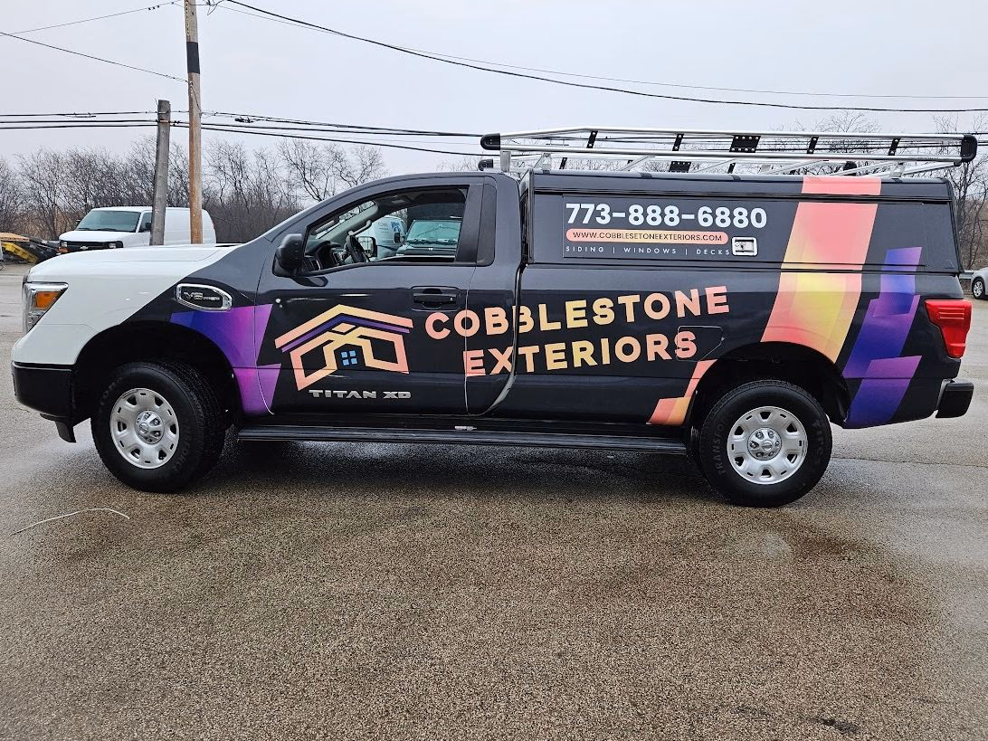 Cobblestone Exteriors vehicle wrap in Chicago, IL