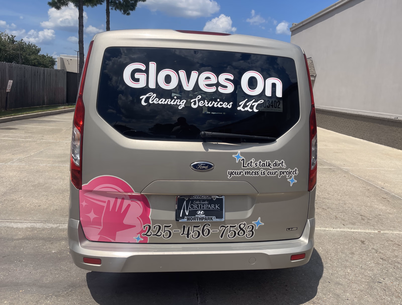 Gloves On Cleaning Services LLC vehicle wrap in Baton Rouge, LA